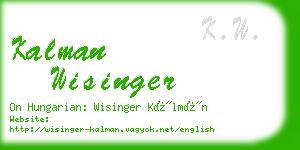 kalman wisinger business card